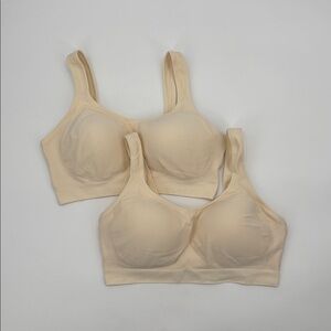 Truekind Daily Comfort Wirefree Shaper Bra 2 pack beige size‎ L NWT